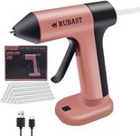 RUBAST 4V Glue Gun, Hot Glue Gun Cordless with Rapid 30s Preheat, Auto Shut-Off, Anti-drip Nozzle, and 20 Premium Glue Sticks, 2000mAh Type-C Rechargeable, Mini Glue Gun for Crafting