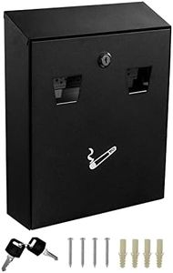 Alpine Cigarette Butt Disposal Outdoor - Outside Cigarette Butt Receptacle Wall Mounted Outpost with a Removable Ashtray Bin for Standing Smokers (Black)