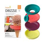 Boon Drizzle Popsicle Holders for Kids - Includes 2 On-the-Go Travel Cases - Catches Drips Before They Drop - Frozen Popsicle and Ice Cream Holder for Summer Days and Birthday Popsicle Party - 4 Count