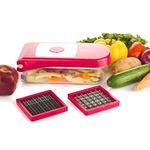 Drumstone ( 15 Years Warranty ) Chopper Stainless Steel and Plastic Vegetable Chopper 2 in-1 Food Chopper Cutter Slicer Dicer, Manual Spiralizer