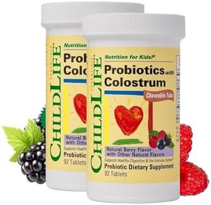 ChildLife Essentials Probiotics with Colostrum - Kids Probiotic Chewables, Maintain Healthy Digestion and Immune Function, All-Natural, Gluten-Free - Mixed Berry Flavor, 90 Count (Pack of 2)
