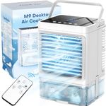 HIFRESH Mini Cooler for Room Cooling, USB Operated Mini Air Cooler with Remote, LED Screen, 90° Rotate, 7-Color Light, 4H Timer, 2 Cool Mist, 800ml Ice Chamber, 3 Speed Strong Airflow Desk Cooling Fan