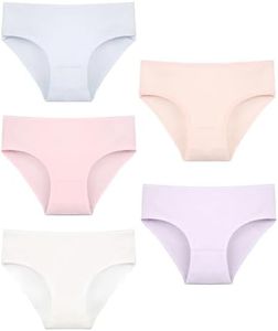 Donella Girls' Soft Cotton Underwear - Kids Bikini Brief Ribbed Panties for Girls and Toddlers 5-Pack, Pastel Colors, Age: 2-3