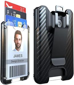 LIUGX Badge Holder / Portable Wallet with Metal Clip - Durable Polycarbonate ID/Credit Card Holder (Holds 1to 4 Cards) - Prefect for Office, Laborer, Police, Work, Outdoor