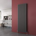 ELEGANT 1800 x 590 mm Vertical Column Designer Radiator Double Oval Panel Anthracite Central Heating Radiators