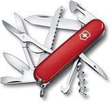 Victorinox Huntsman Swiss Army Knife, Medium, Multi Tool, Camping Knife, 15 Functions, Large Blade, Bottle Opener, Red