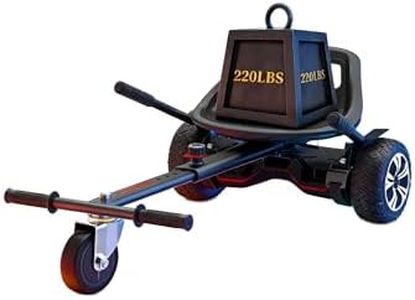 Awwscooter Go Kart Seat Attachment for Self-Balancing Scooter – Adjustable Frame Fits 6.5", 8", 10" Balance Boards, Easy Install, Safe & Fun Ride for Kids and Adults, Ideal for Gifts,Classic Black