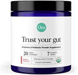 Ora Organic Prebiotic and Probiotic Powder Supplement - 20 Billion Probiotics, 7 Strains for Best Prebiotic Powder, Non-GMO, Probiotics for Women, Men & Kids - Apple Raspberry Flavor, 30 Servings…