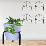 D&V ENGINEERING - Creative in innovation Metal Single Ring Pot stand/Plant stand/Matka Holder for Home/garden/Balcony Decor (19 cm Ring Dia,15 cm Height - Set of 4)