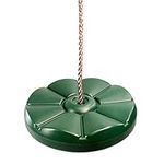 Green Plastic Disc Swing with Rope Silky and Weather Resistant