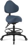 DR.LOMILOMI Pneumatic Swivel Rolling Saddle Chair with Wheels and Ergonomic Back Support for Hair Stylist, Dental Hygienist, Hygienic Clinic, Spa, Massage, Home, Office - 510 KOA