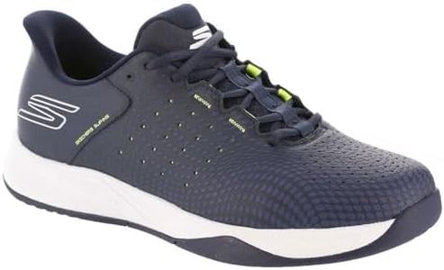 Skechers Men's Viper Court Reload Hands Free Slip-Ins Sneaker, Navy/Yellow, 13