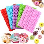 HUSAINI MART | 48 Slot Donut Gummy Mold/Mini Donut Pan/Ring Gummy Candy Mold Silicone for Chocolate Jelly Ice Cube Pralines Caramels Ganache Fruit Loop (Pack of -1) (Multicolored)