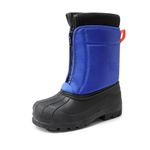 DREAM PAIRS Boys Cold Weather Insulated Waterproof Winter Snow Boots Royal Blue Orange Size 5 Big Kid Kstar