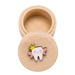 RosewineC Wooden Tooth Fairy Box, Cute Tooth Fairy Keepsake Organizer, Teeth Storage Box for Tooth Loss Baby Keep The Childhood Memory/Girls and Boys Present