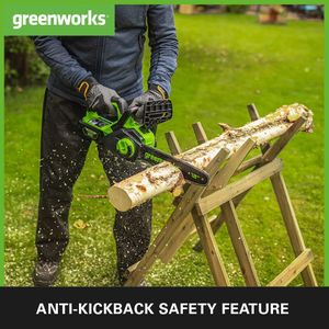 Greenworks Cordless Chainsaw – 24V, 30cm Bar, Lightweight