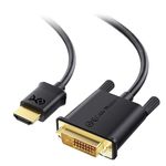 Cable Matters CL3 in-Wall Rated Full HD HDMI to DVI Cable 6 ft (DVI to HDMI Cable, Bi-Directional HDMI to DVI-D Dual Link Cord)