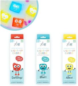 Glo Pals Water-Activated Light-Up Cubes Bundle for Sensory Play (Primary Pals – Yellow, Red + Blue)