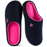 RockDove Women's Original Two-Tone Memory Foam Slipper, Size 5/6 UK Women, Dark Navy and Fuscia