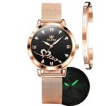 OLEVS Ladies Watches Rose Gold Japanese Quartz Female Watches for Women Waterproof Stainless Steel Casual Lady Wrist Watches