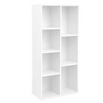 VASAGLE Bookcase with 7 Compartments, Desk Shelf, Cube Shelf, Free Standing Shelf for Living Room, Bedroom, Office, Children's Room, White LBC27WT