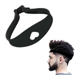 Adjustable Neck Hair Guide - Hair Trimming Guide Tool for Cutting - Portable Silicone Haircut Bands Hairline Shaping Tool for Home Haircuts Neckline Shaving Template and Hair Trimming Guide(Black)