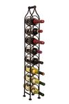 Biscottini Wrought Iron Wine Rack 105 x 15 x 16 cm - Wine Bottle Holder Capacity 8 Bottles - Black Wine Cellar - Floor Standing Bottle Holder