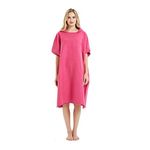 CAREWORX Surf Beach Poncho Wetsuit Changing Towel Bath Robe with Hood for Surfing Swimming Bathing Adults Men Women -One Size Fit All (Pink with Pocket)