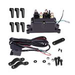 12V 250A ATV Winch Solenoid Relay Contactor with Winch Rocker Thumb Switch, Mounting Brackets, Protectors for ATV UTV