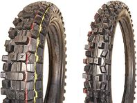 Rooster Tire MZ1 Heavy Duty Replacement Front and Rear Tires and Tubes Combination Compatible with Motocross Offroad Enduro Motorcycle MX Dirt and Pit Bike Brands (MZ1 120/90-18 — 80/100-21 — No Tube)
