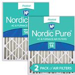 Nordic Pure 20x24x4M14-2 Pleated AC Furnace Air Filter, Box of 2