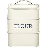 KitchenCraft Living Nostalgia Flour Storage Container, Airtight, 17 x 12 x 24cm, Antique Cream