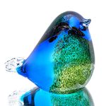 YU FENG Glass Bird Handmade Blown Glass Figurine Christmas, Ornaments for Home Blue and Green Paper Weight Gift