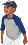 Clementine Kids' Toddler Baseball Softline Fine Jersey T-Shirt, Vn HTHR/Vn Roy, 4T