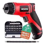 Nocry 10 N.M Cordless Electric Screwdriver - With 30 Screw Bits Set, Rechargeable 7.2 Volt Lithium Ion Battery, 2 Extension Drivers, and a Built-In Led Light