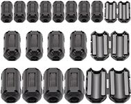 Taigoehua 20 Pcs (Black) RFI EMI Noise Suppressor Cable Clip for 5mm/ 7mm/ 9mm Diameter Cable