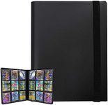 PKMLIFE Trading Card Binder, 9 Pocket hockey card binder with sleeves for Yugioh, MTG, Baseball Card and Sports Card, Collection Storage Protection - Put up to 360 Cards(Black)