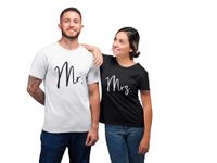 Mr and Mrs Couples TShirt Husband Wife Married Newlywed Wedding His Hers Wedding Gift Honeymoon Tshirts Just Married Bride Groom Hubby Wifey