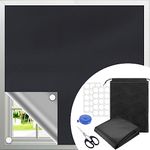 Portable Blackout Blinds, 150 * 200CM Blackout Material Temporary Blackout Blinds Stick On No Drill Blinds Blackout Curtains for Bedroom Nursery Loft Travel RV Car