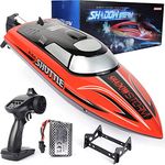 Daji Remote Control Boat, 25Kmh Speed Fast Rc Boats for Pool & Lake, 2 Rechargeable Batteries, Led Light, Remote Control Water Toys, Multicolor