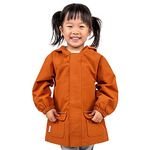 JAN & JUL Puddle-Dry Rain Jacket for Boys and Girls, Waterproof Windproof Raincoat (Terracotta, 12 Years)