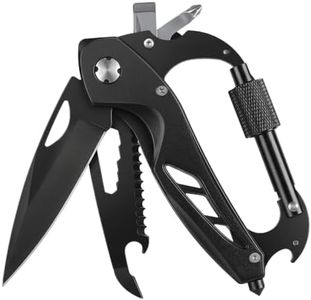 FUNBRO 9-in-1 Manual Carabiner-Style Multitool, Outdoor Tool,Deep Black