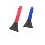 ZYBUX - Pack of 2 - Ice Scraper for Cars Winter Care Windscreen with Soft Grip No Scratches Windscreen Snow Removal Frost non-slip Comfort Foam Grip for Car Snow (Pack of 2 RANDOM COLOURS)