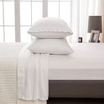 Great Bay Home 4 Piece Micro Fleece Queen White Sheet Set | Super Soft, Cozy Extra Plush Polar Fleece Bedding Sheets & Pillowcases | Microfleece Winter Sheets (Queen, Winter White)