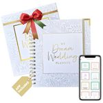 Award Winning Luxury White and Gold UK Wedding Planner Engagement Gift for Brides and Grooms. A Beautiful Complete Organiser Diary with Matching Gift Box and Complementary Smartphone App