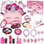 LOYO Pretend Makeup for Toddlers, Fake Makeup Set for Kids, Kids Makeup Kit for Girls Pretend Play, Make Up Toy 3 4 Years Old Birthday Gift (Not Real Makeup)