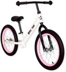 bicystar 16 Inch Balance Bike, Toddler Bicycle Ages 5-8, Air Tires, No Pedals Push Bike, Toddler Outdoor Toy Bike for Kids, Boys Girls, White