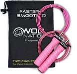 Skipping Ropes for Adults - Great as Exercise Skipping Rope, for Boxing or as Adult Fitness Jump Rope - For Home Gym Equipment - Adjustable two cable system for Men & Women by WODNation (Pink)