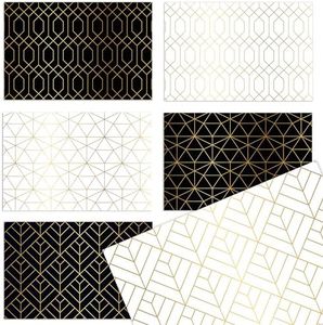 Better Office Products 100-Pack All Occasion Greeting Cards, Assorted Blank Note Cards, 4 x 6 inch, 6 Elegant Gold Foil Geometric Designs, Blank Inside, with Envelopes, 100 Pack