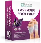 Lavinso Lavender Foot Pads - Deep Relaxation for Stress, Enhanced Sleep Quality - Patch Helps Minimize Foot Odor, Comfort Your Ball of Foot, Cushions Pain and Metatarsalgia While Cleansing - 10 Pack